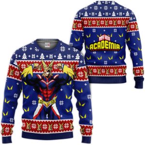 All Might Custom Ugly Christmas Sweater Pullover Hoodie