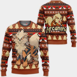 Arcanine Ugly Christmas Sweater Pullover Hoodie Custom Xmas Gifts