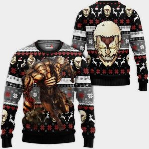 Armored Titan Ugly Christmas Sweater Pullover Hoodie Custom Anime Attack On Titan Xmas Gifts