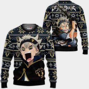 Asta Ugly Christmas Sweater Pullover Hoodie Custom Anime Black Clover Xmas Gifts Funny