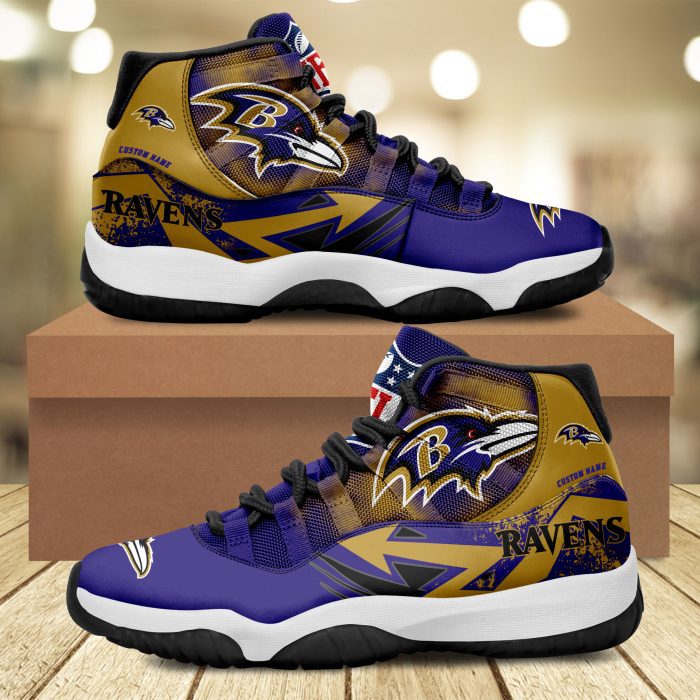 Baltimore Ravens Big Logo NFL Personalized JD11 Sneaker Basketball Shoes