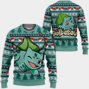 Bulbasaur Ugly Christmas Sweater Pullover Hoodie Custom Anime Xmas Gifts