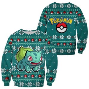 Bulbasaur Ugly Christmas Sweater Pullover Hoodie Custom Xmas Gift