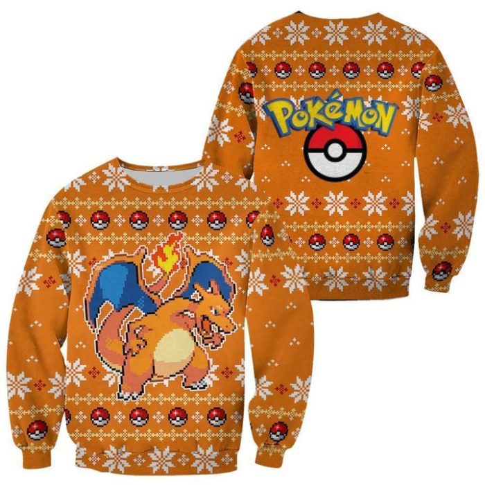 Charizard Ugly Christmas Sweater Pullover Hoodie Custom Xmas Gift