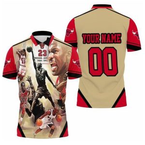 Chicago Bulls Michael Jordan Legend 23 Slam Dunk Personalized Polo Shirt PLS3558