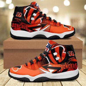 Cincinnati Bengals Big Logo NFL Personalized JD11 Sneaker Basketball Shoes