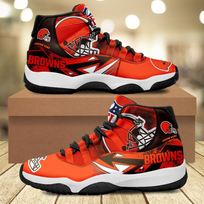 Cleveland Browns Big Logo NFL Personalized JD11 Sneaker Basketball Shoes