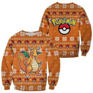 Dragonite Ugly Christmas Sweater Pullover Hoodie Custom Xmas Gift