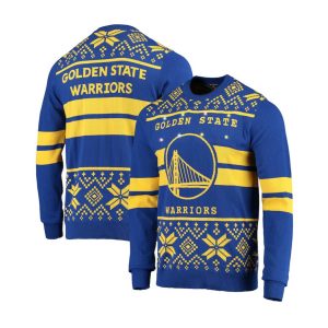 Golden State Warriors Royal Big Logo Ugly Sweater