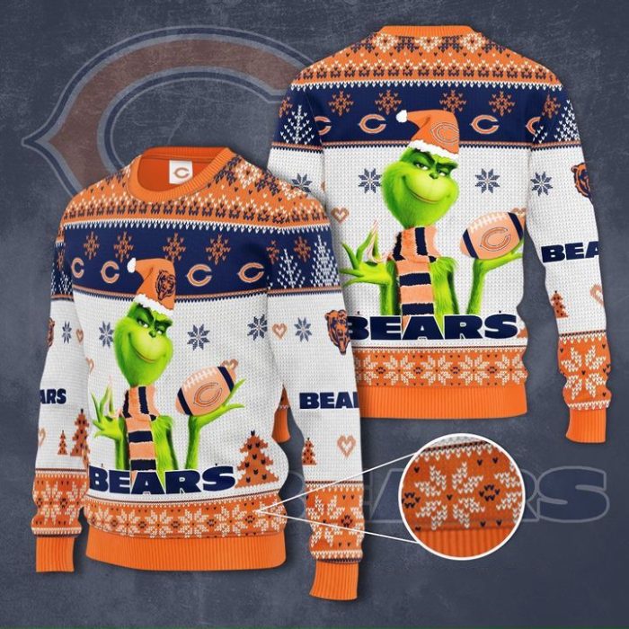 Grinch Chicago Bears Ugly Christmas Sweater