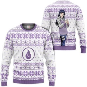 Hinata Hyuga Ugly Christmas Sweater Pullover Hoodie Custom For Anime Fans