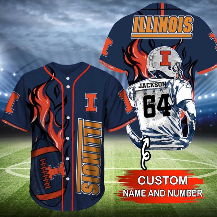 Illinois Fighting Illini NCAA Baseball Jersey Personalized 2023 BJ2458