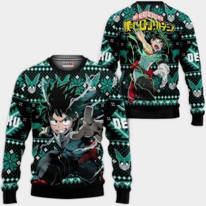 Izuku Midoriya Ugly Christmas Sweater Pullover Hoodie Custom Anime Xmas Gifts