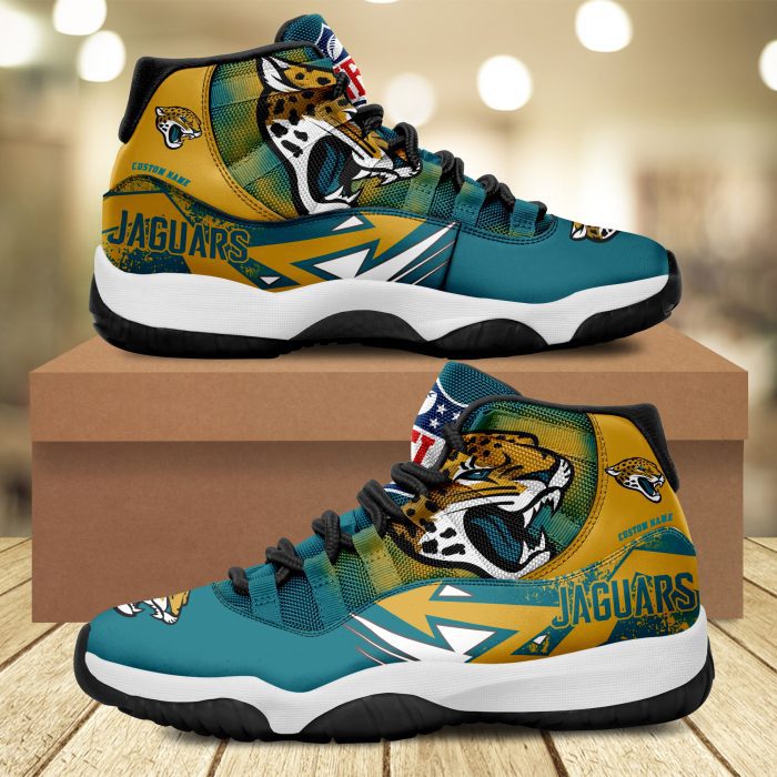 Jacksonville Jaguars Big Logo NFL Personalized JD11 Sneaker Basketball Shoes