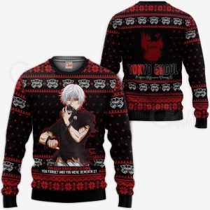 Ken Kaneki Ugly Christmas Sweater Pullover Hoodie Tokyo Ghoul Xmas Gift Idea
