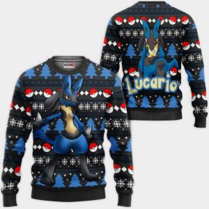 Lucario Ugly Christmas Sweater Pullover Hoodie Custom Xmas Gifts