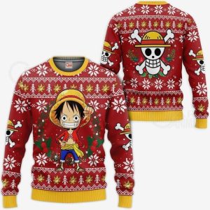 Luffy Ugly Christmas Sweater Pullover Hoodie Xmas