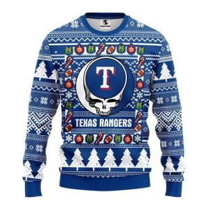 MLB Texas Rangers Grateful Dead Christmas Ugly Sweater