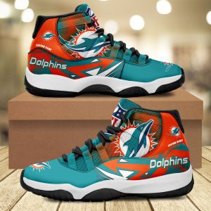 Miami Dolphins Big Logo NFL Personalized JD11 Sneaker Basketball Shoes