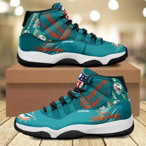 Miami Dolphins Personalized JD11 Sneaker Basketball Shoes