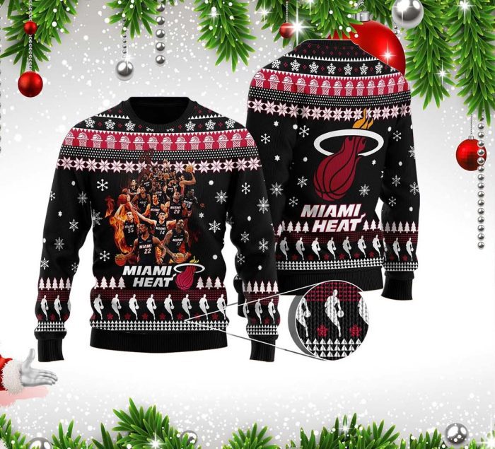 Miami Heat Basketball Team Woolen Christmas Sweater