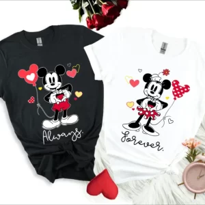 Mickey Minnie Always Forever Disney Couple Valentine Kid Tee - Unisex T-Shirt