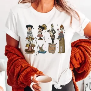 Mickey Minnie Goofy Daisy Stretching Room Disney Halloween Kid Tee - Unisex T-Shirt