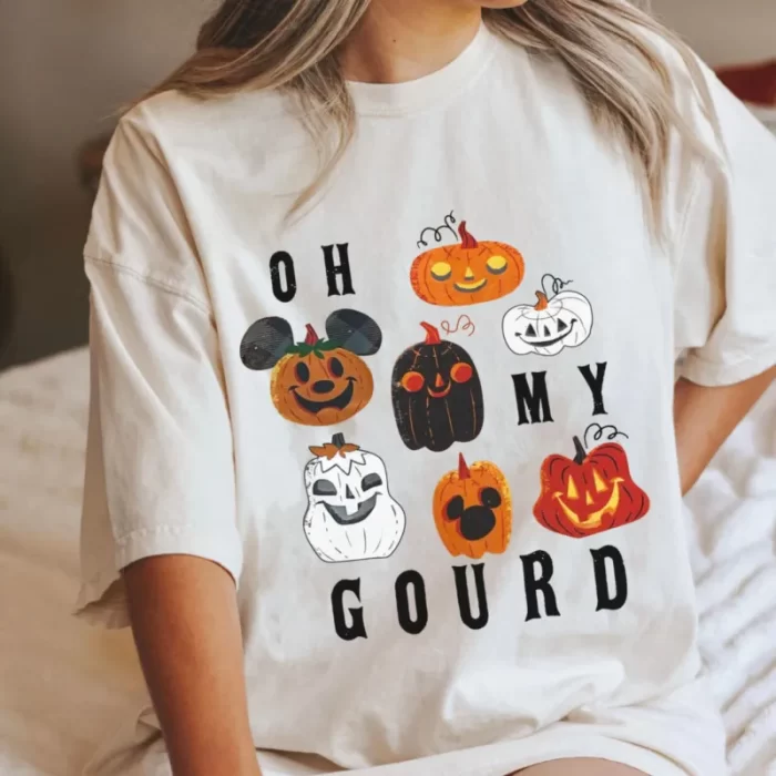 Mickey Mouse Pumpkin Oh My Gourd Disney Halloween Party Kid Tee - Unisex T-Shirt