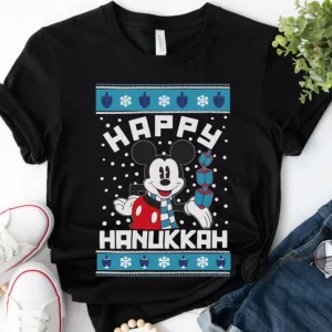 Mickey Mouse Spin Dreidel Happy Hanukkah Disney Holiday Shirt