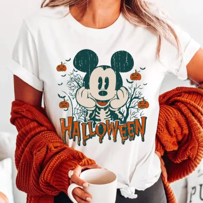 Mickey Skeleton Happy Halloween Disney Not So Scary Party Kid Tee - Unisex T-Shirt