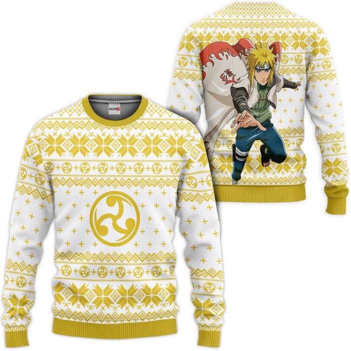 Minato Namikaze Ugly Christmas Sweater Pullover Hoodie Custom For Anime Fans