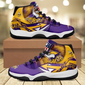 Minnesota Vikings Big Logo NFL Personalized JD11 Sneaker Basketball Shoes