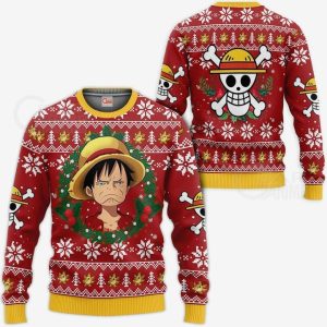 Monkey D. Luffy Ugly Christmas Sweater Pullover Hoodie Custom Xmas