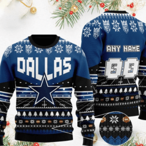 NFL Dallas Cowboys Custom Name Ugly Christmas Sweater