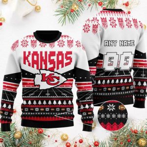 NFL Kansas City Chiefs Custom Name Ugly Christmas Sweater