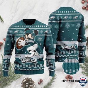NFL Philadelphia Eagles Mickey Mouse Funny Ugly Christmas Sweater
