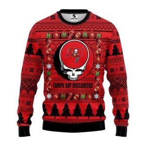 NFL Tampa Bay Buccaneers Grateful Dead Christmas Ugly Sweater