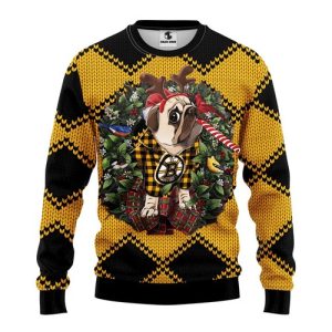 NHL Boston Bruins Pug Dog Ugly Christmas Sweater