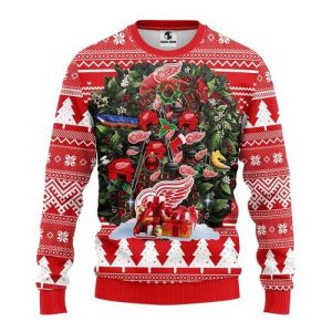NHL Detroit Red Wings Tree Christmas Ugly Sweater