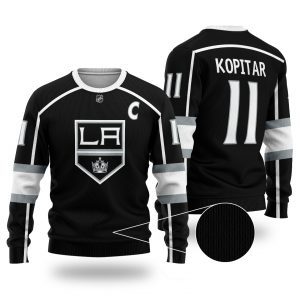 NHL Los Angeles Kings Kopitar 11 White Wool Ugly Sweater