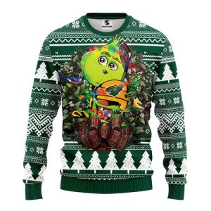 NHL Minnesota Wild Grinch Hug Ugly Christmas Sweater