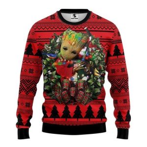 NHL Ottawa Senators Groot Hug Christmas Ugly Sweater