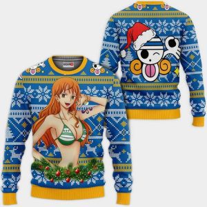 Nami Ugly Christmas Sweater Pullover Hoodie Custom One Piece Anime Xmas Gifts