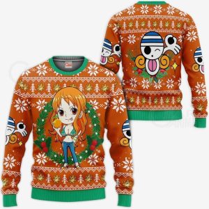 Nami Ugly Christmas Sweater Pullover Hoodie One Piece Anime Xmas