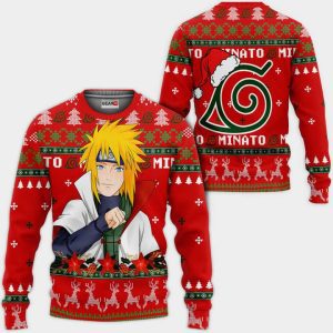 Namikaze Minato Ugly Christmas Sweater Pullover Hoodie Custom Anime Xmas Gifts