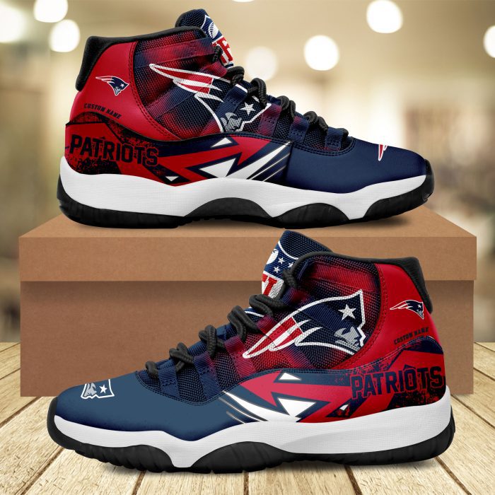 New England Patriots Big Logo NFL Personalized JD11 Sneaker Basketball Shoes