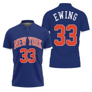 Patrick Ewing New York Knicks 1991-92 Hardwood Classics Blue Jersey Inspired Polo Shirt PLS2827