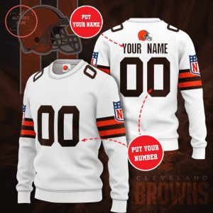 Personalized Custom Name And Number Cleveland Browns Ugly Christmas Sweater