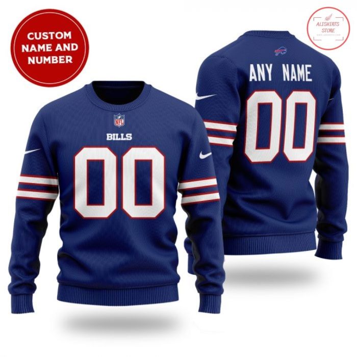 Personalized Custom Name And Number NFL Buffalo Bills Ugly Christmas Sweater
