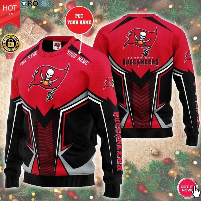 Personalized Custom Name Tampa Bay Buccaneers Ugly Christmas Sweater